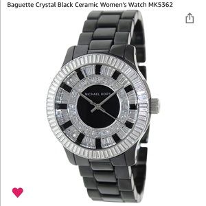 Michael Kors Baguette Crystal Black Ceramic Watch